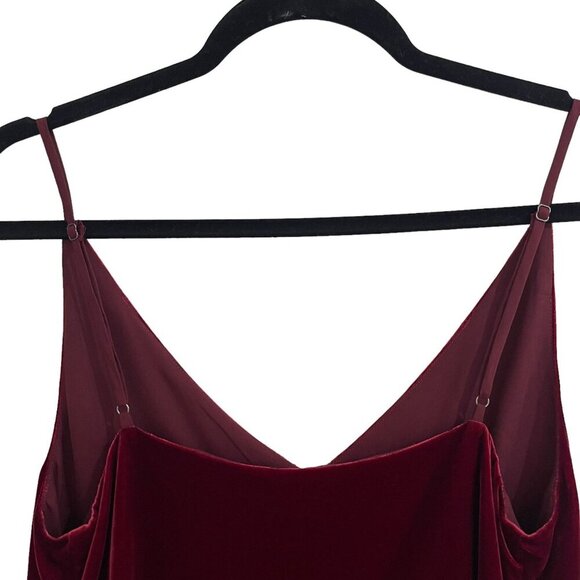 L'Agence Size XS Gabriella Velvet Camisole Tank Red Cami Silk Adjustable Straps - Picture 11 of 13